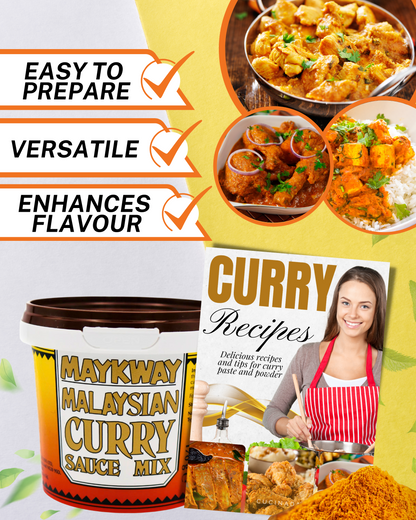 Maykway Curry Sauce Mix Malaysian (170 g x 3) with Curry Recipe Leaflet