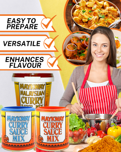 Maykway Curry Sauce Mix 170 g | Available in Hot, Mild, and Malaysian Flavour