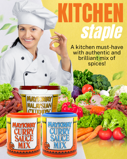 Maykway Curry Sauce Mix 170 g | Available in Hot, Mild, and Malaysian Flavour