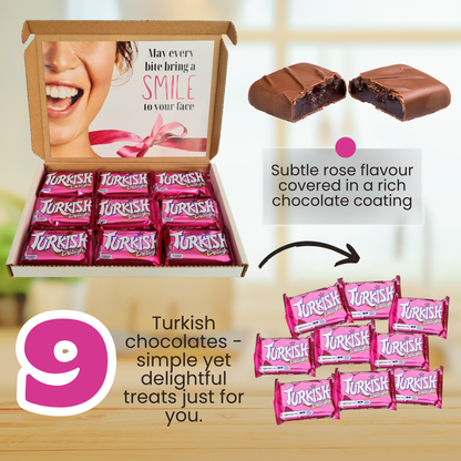Turkish Delight Gift Box | Frys Turkish Delight Chocolate (9 x 51g) | Turkish Delight Hamper for Birthdays, Special Occasion