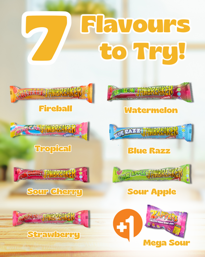 Jawbreaker Sweets Selection Box - 15 Packs | 7 Flavours - Retro Sweets Gift Box | Total 84 Candy Balls with Bubblegum Center